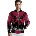custom arizona cardinals winged blaze red white bomber jacket best selling