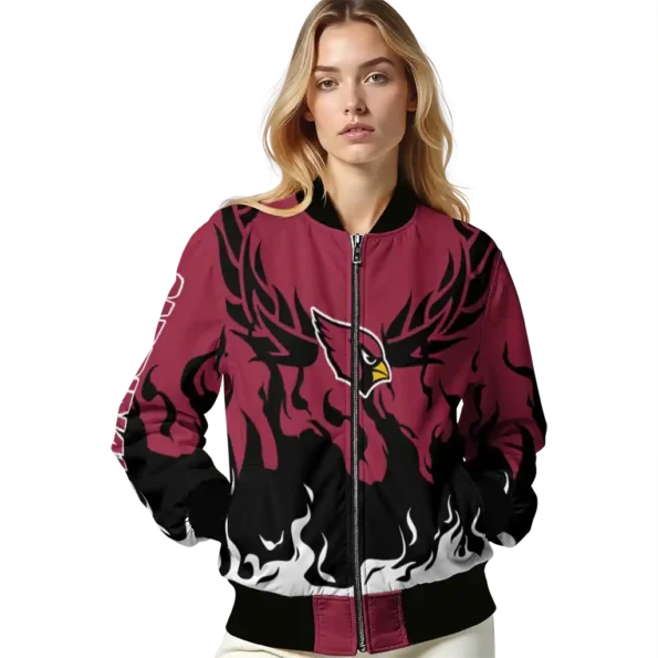 custom arizona cardinals winged blaze red white bomber jacket latest model