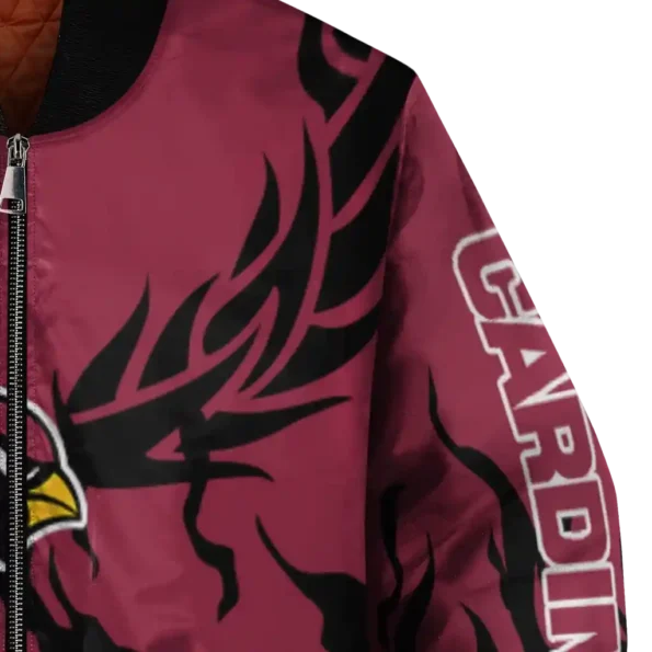 custom arizona cardinals winged blaze red white bomber jacket premium grade