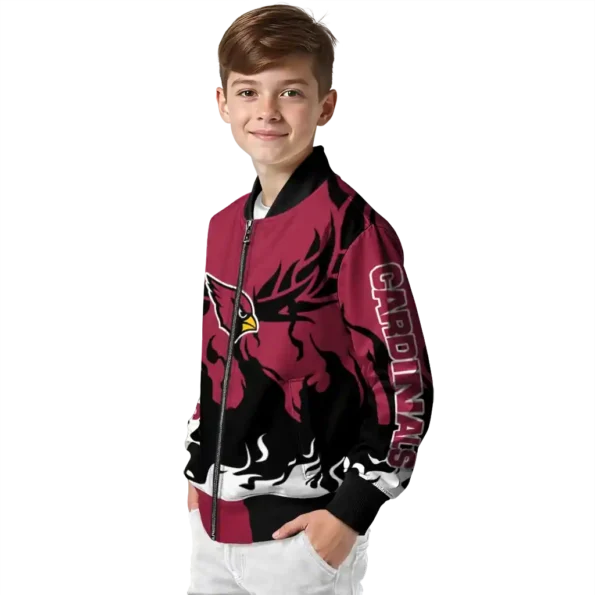 custom arizona cardinals winged blaze red white bomber jacket trendy