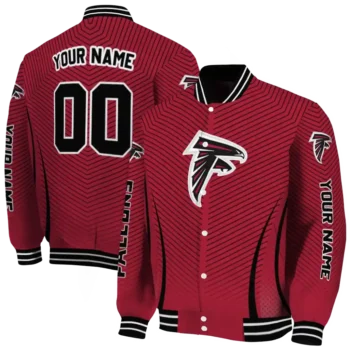 custom atlanta falcons chevron arrow red varsity jacket fashion forward.webp