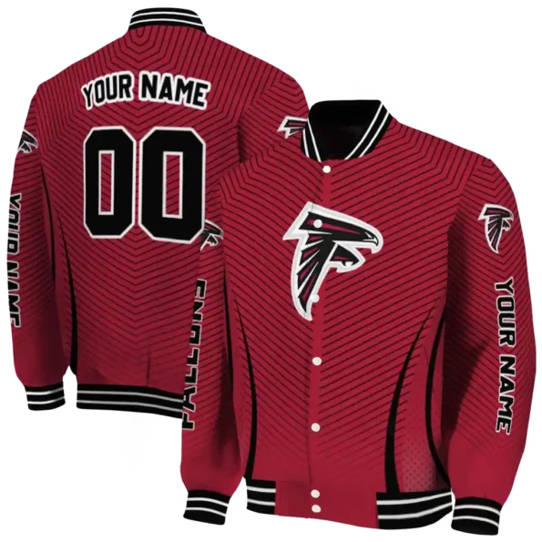 custom atlanta falcons chevron arrow red varsity jacket fashion forward.webp
