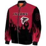 custom atlanta falcons flame border red black bomber jacket best selling