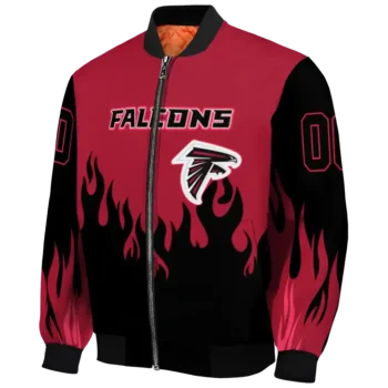 custom atlanta falcons flame border red black bomber jacket best selling