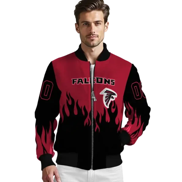 custom atlanta falcons flame border red black bomber jacket high quality