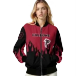 custom atlanta falcons flame border red black bomber jacket best selling