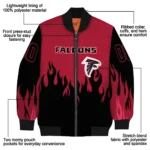 custom atlanta falcons flame border red black bomber jacket best selling