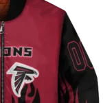 custom atlanta falcons flame border red black bomber jacket best selling