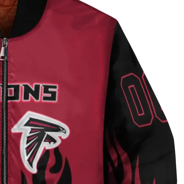custom atlanta falcons flame border red black bomber jacket premium grade