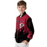 custom atlanta falcons flame border red black bomber jacket best selling