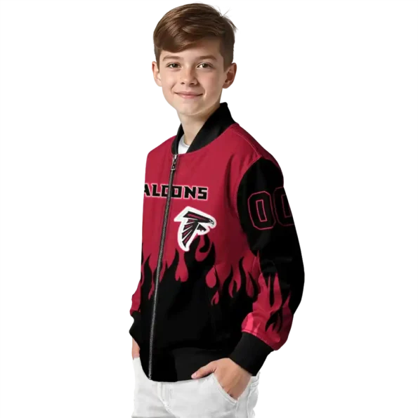 custom atlanta falcons flame border red black bomber jacket trendy