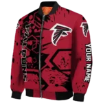 custom atlanta falcons hexagon cluster red black bomber jacket best selling