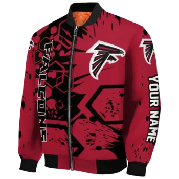 custom atlanta falcons hexagon cluster red black bomber jacket best selling