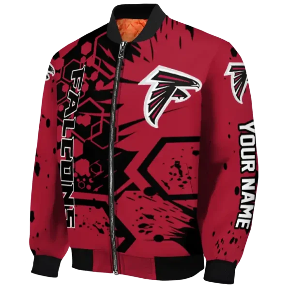 custom atlanta falcons hexagon cluster red black bomber jacket best selling