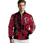 custom atlanta falcons hexagon cluster red black bomber jacket best selling