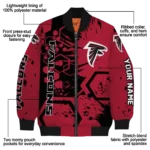 custom atlanta falcons hexagon cluster red black bomber jacket best selling