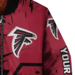 custom atlanta falcons hexagon cluster red black bomber jacket best selling