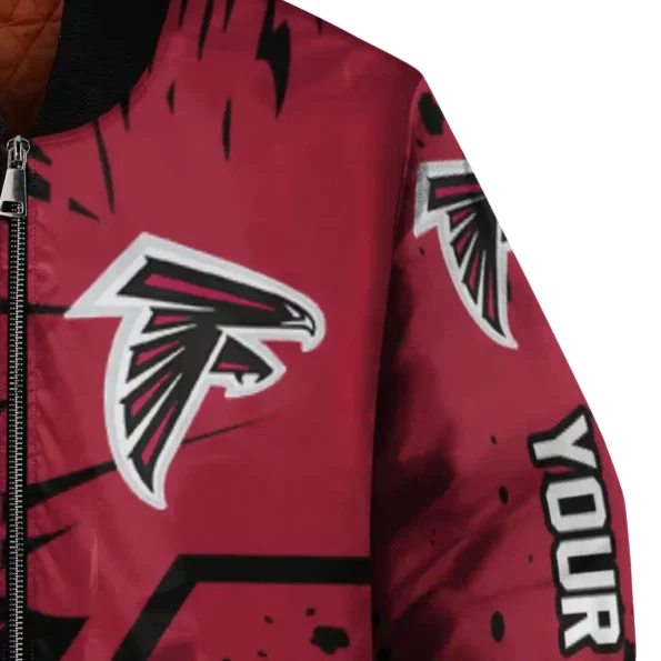custom atlanta falcons hexagon cluster red black bomber jacket premium grade