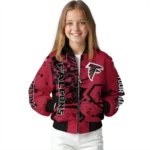custom atlanta falcons hexagon cluster red black bomber jacket best selling
