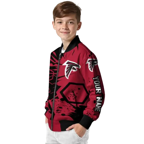 custom atlanta falcons hexagon cluster red black bomber jacket trendy