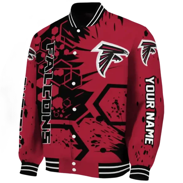custom atlanta falcons hexagon cluster red black varsity jacket best selling.webp