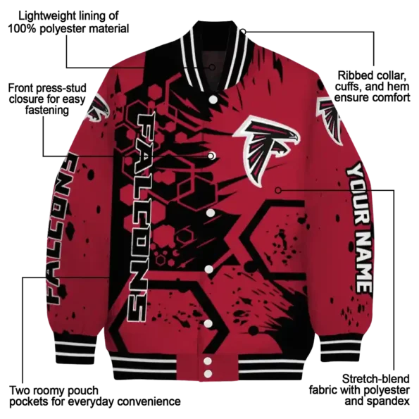 custom atlanta falcons hexagon cluster red black varsity jacket new arrival.webp
