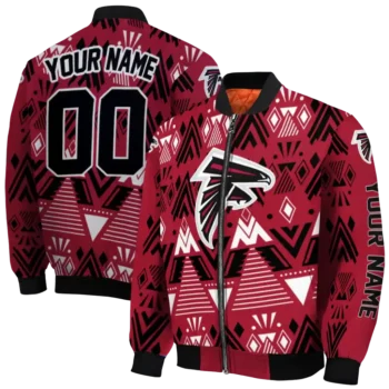 custom atlanta falcons pyramid shapes red bomber jacket fashion forward