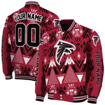 custom atlanta falcons pyramid shapes red varsity jacket fashion forward.webp