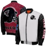 custom atlanta falcons speckled arms red gray bomber jacket best selling