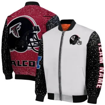 custom atlanta falcons speckled arms red gray bomber jacket fashion forward