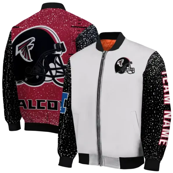 custom atlanta falcons speckled arms red gray bomber jacket fashion forward