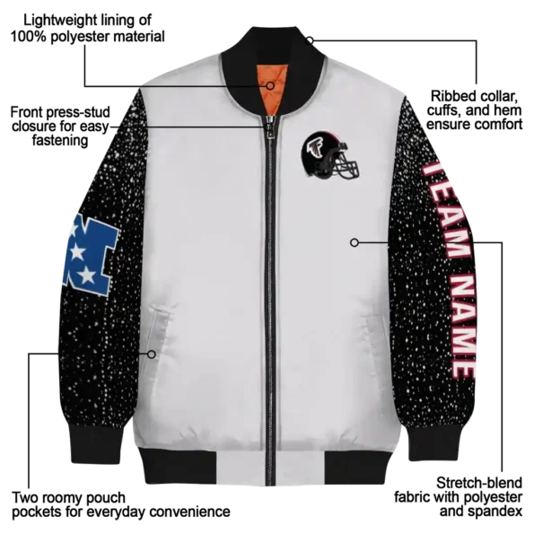 custom atlanta falcons speckled arms red gray bomber jacket new arrival
