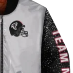 custom atlanta falcons speckled arms red gray bomber jacket best selling