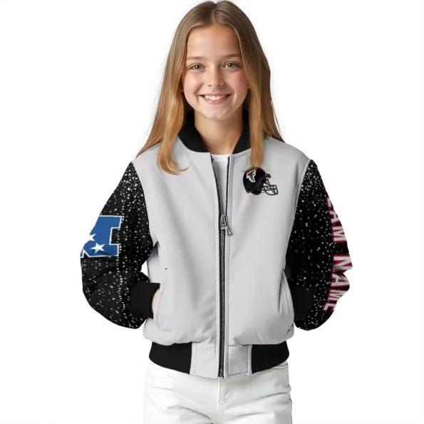 custom atlanta falcons speckled arms red gray bomber jacket top rated