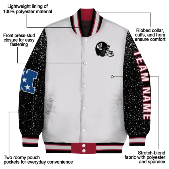 custom atlanta falcons speckled arms red gray varsity jacket new arrival.webp