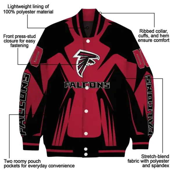 custom atlanta falcons spider mark red black crocs varsity jacket new arrival.webp