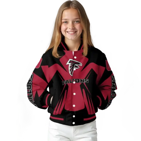 custom atlanta falcons spider mark red black crocs varsity jacket top rated.webp