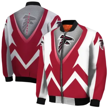 custom atlanta falcons v stripes red white bomber jacket fashion forward