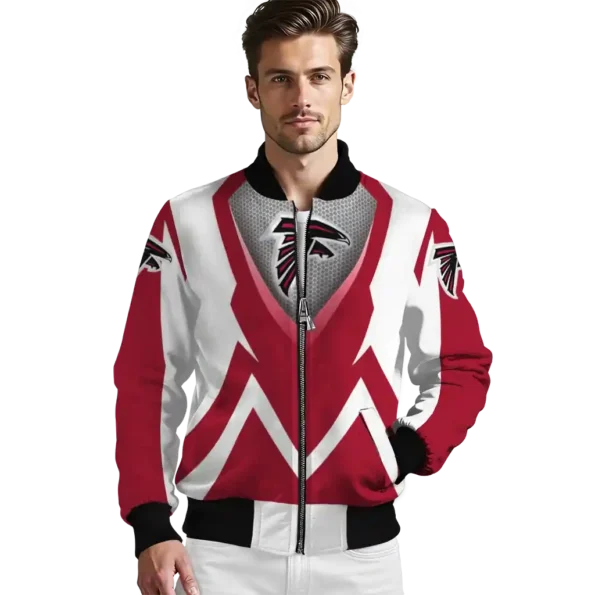 custom atlanta falcons v stripes red white bomber jacket high quality