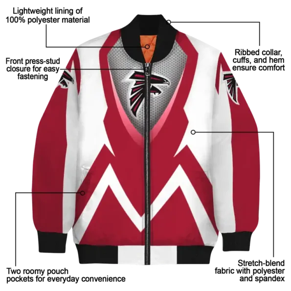 custom atlanta falcons v stripes red white bomber jacket new arrival