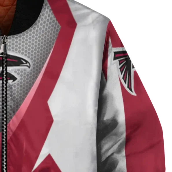 custom atlanta falcons v stripes red white bomber jacket premium grade