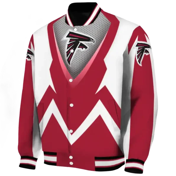 custom atlanta falcons v stripes red white varsity jacket best selling.webp