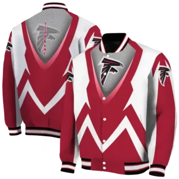 custom atlanta falcons v stripes red white varsity jacket fashion forward.webp