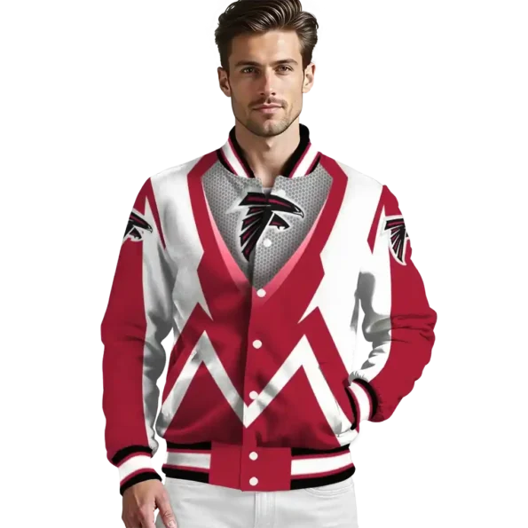 custom atlanta falcons v stripes red white varsity jacket high quality.webp