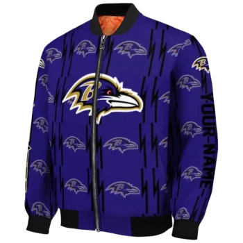 custom baltimore ravens bolt stripe purple bomber jacket best selling