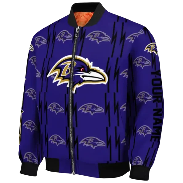custom baltimore ravens bolt stripe purple bomber jacket best selling