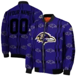 custom baltimore ravens bolt stripe purple bomber jacket best selling