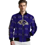 custom baltimore ravens bolt stripe purple bomber jacket best selling