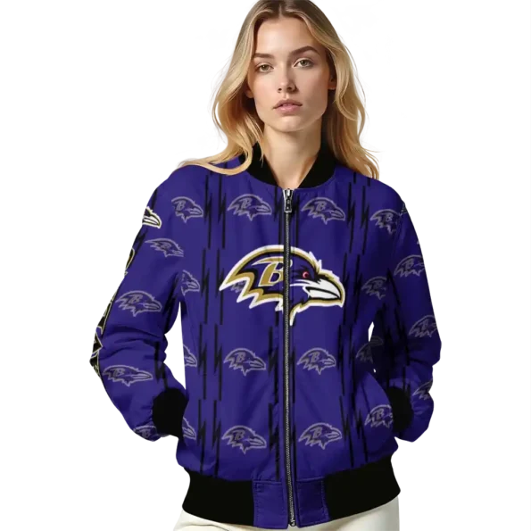 custom baltimore ravens bolt stripe purple bomber jacket latest model