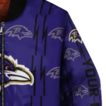custom baltimore ravens bolt stripe purple bomber jacket best selling